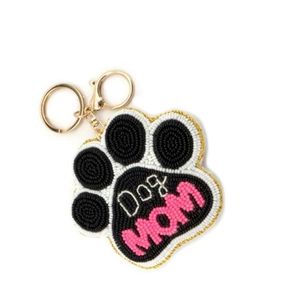 Bohemian Handmade Glass Beads Embroidery <b>Keyring</b> Accessory Durable Handmade Seed Beads Embroidery Keychain with Metal Hook - Product Image 2