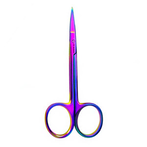 Ciseaux ophtalmiques de précision en titane multicolore irisé de 4,5 pouces, en acier inoxydable allemand, pour microchirurgie - Product Image 4