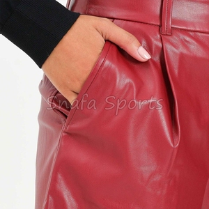 Shorts de Cuero Transpirables para Mujer, Tallas Grandes, Casuales, Deportivos, Color Personalizado, Ropa Urbana, Hechos a Medida, Alta Calidad - Product Image 5