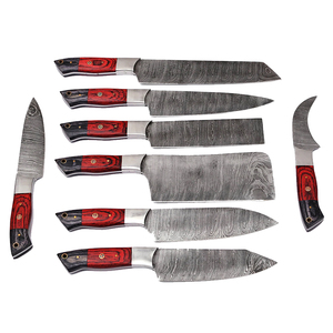 Ensemble de couteaux de chef professionnels en acier Damas avec étui en cuir, collection de couteaux de cuisine pour restaurant, cuisine et usage domestique - Product Image 4