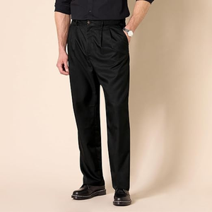 Pantalones Chino de Hombre con Cierre de Cremallera Media, Corte Clásico, Ligeros, Tejido Antiarrugas, Lavado a la Piedra, Poliéster/Algodón - Product Image 1