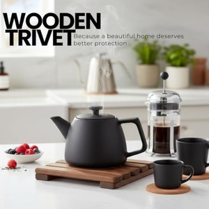 Sous-plats en bois d'acacia |   Vente en gros |   Design minimaliste artisanal |   Aqudus Saleem |   Écologique |   Cuillère à couvercle |   Usage domestique | - Product Image 5