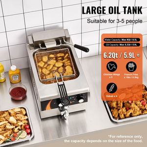 Friggitrice Elettrica Commerciale da Banco 1750W, 9Qt/8.5L, Acciaio Inossidabile 1mm, Alimentata a Gas, Usata - Product Image 2