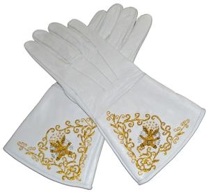 Protection respirante en cuir véritable mode douane civile nouvelles mitaines brodées de gantelets chamois - Product Image 3