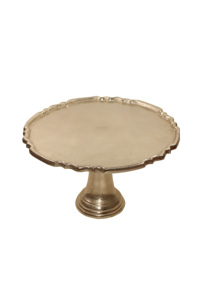 Support à gâteau en métal fait main de luxe, présentoir à desserts pour tables de réception, design de plateau à gâteau en métal fait main blanc nacré - Product Image 5