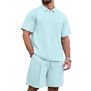 Men 2-piece Summer Breathable Quarter Shirt Shorts <b>Set</b> For Men's Athletic Jogging Customizable Short <b>Set</b> Men's Everyday To Wear - Product Image 2