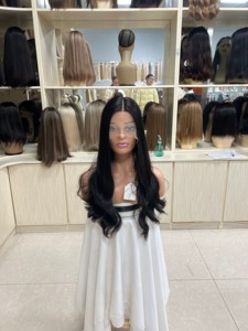 Pelucas de Cabello Humano Natural Chino al por Mayor, con Frente de Encaje HD, Largas, Tallas Pequeña/Media/Grande, Sin Pegamento - Product Image 5