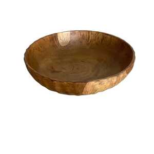 Wholesale Fluted Edge Wooden Salad Bowl Hand Carved <b>Round</b> Fruit Serving <b>Basin</b> Eco Friendly Modern Design Camping Use Bulk - Product Image 1