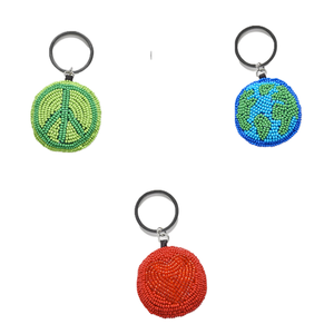 Porte-clés artisanal bohème perlé, breloque ethnique élégante pour sacs, sacs à main, sacs à dos, voiture - Métal artisanal en alliage de zinc - Product Image 2