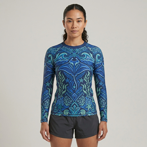 UV Protection Women Rash Guard <b>Athletic</b> Swim Shirt Soft Flexible Fabric Beach Surf Snorkel Outdoor Active Wear - Product Image 4