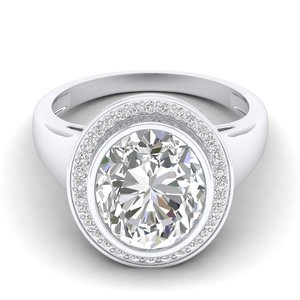 Anillo de Boda REYES Personalizable de Plata de Ley 925 con Corte Ovalado de Moissanita de 5.27ct, Chapado en Oro de 14K, Joyería Fina Personalizada - Product Image 5