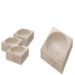 Bandeja Decorativa de Travertino Hecha a Mano con Dos Patas para Decoración del Hogar, Portafrutas de Travertino - Product Image 4