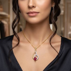 Luxury <b>Solid</b> 18k and 14 k <b>Gold</b> Diamond <b>Pendant</b> Certified Natural Diamonds Romantic Bridal Wedding Jewelry - Product Image 2