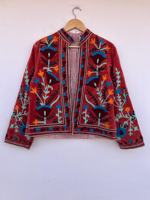 Veste bomber en velours bohème pour femmes, brodée de lettres Suzani, tricotée |   Couette réversible matelassée respirante écologique 100% coton