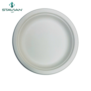 Assiette ronde jetable en fibres végétales de 7 pouces, sans PFAS, sans produits chimiques toxiques, durable, fabriquée au Vietnam - Product Image 6