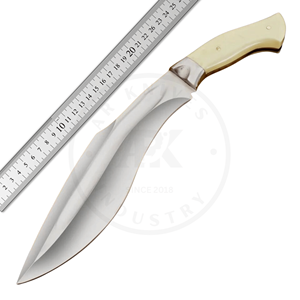 Cuchillo Bowie Clásico de Hoja Fija de Acero Inoxidable con Punta Clip, Mango Ergonómico de Hueso de Camello, Cuchillo para Caza y Camping al Aire Libre OEM - Product Image 6