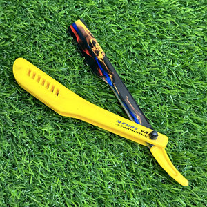 Stainless Steel Yellow Cut Throat <b>Slide</b> Razor Professional Single Edge Straight Razor for Mens Shaving Barber Salon Hair Cutting - Product Image 4