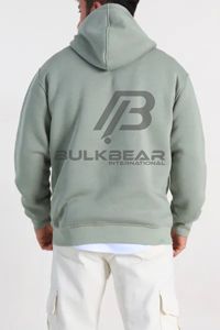 Sudadera con capucha y cremallera completa de mezcla de algodón grueso, estilo casual urbano, fabricante OEM ODM de BBI - Product Image 6
