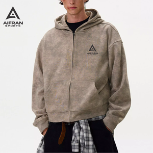 Veste polaire à capuche zippée personnalisée OEM pour hommes et femmes, style streetwear, fournisseur en gros - Product Image 3