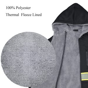 Vestes haute visibilité ANSI Classe 3, sweats de sécurité en polyester réfléchissant épais avec capuche, logo personnalisable, sweat à capuche polaire haute visibilité - Product Image 3