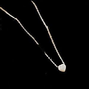Collar con Colgante de Moissanita en Forma de Corazón Plateado para Mujer, Calidad de Exportación, Engaste Pavé, Cadena de Serpiente, Joyería Romántica para Uso Diario - Product Image 2