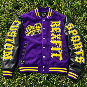 Chaqueta de Béisbol Oversize con Parches de Letras de Chenilla, Mangas de Cuero, Aplique de Letra Grande en la Parte Delantera y Cierre de Botones a Presión OEM - Product Image 2