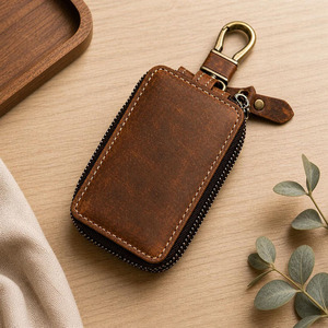 Wholesale Handmade leather <b>key</b> holder wallet pocket <b>organizer</b> designed for <b>key</b> cards and personal accessories in reasonable rate - Product Image 2