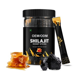 Proveedor al por mayor de palitos de miel Shilajit 100% puros y naturales, los más vendidos por OEM, con miel orgánica para mejorar la concentración, la resistencia y el apoyo inmunológico. - Product Image 1