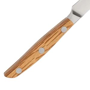 Cuchillos de pelar con mango de madera marrón y hoja recta plateada, construcción de tres remaches para pelar patatas y verduras - Product Image 6