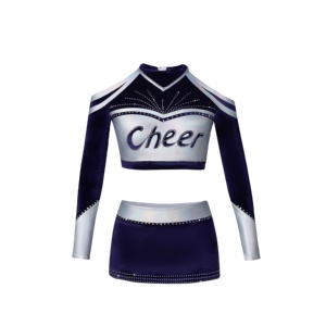 High <b>Elastic</b> Soft Polyester Material Printed Rhinestone Breathable Sleeveless Top Pleated <b>Skirt</b> High School Club Cheerleading - Product Image 1
