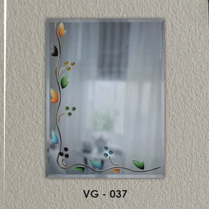 Espejo con Ranura en V y Bordes Biselados, Diseño Elegante, Decoración de Pared sin Marco - Product Image 2