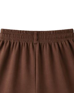 Brown Women Lounge Set Contrast <b>Trim</b> Short Sleeve T Shirt And Shorts Summer Two Piece Outfit Soft Breathable Cotton Blend Set - Product Image 5