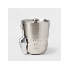 Vintage Metal Ice Bucket Round Copper Finish Rust Resistant Party Beverage Cooler with Bottle and Ice Parties and Events - Product Image 4