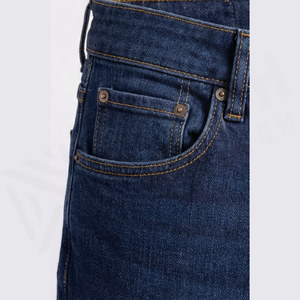 Jean en denim coupe droite délavé foncé pour homme, coupe classique, en coton, style décontracté, pantalon d'automne - Product Image 5