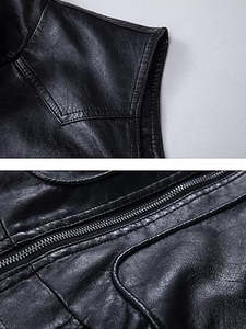 Gilet en cuir vintage pour homme, veste zippée, gilet classique hipster avec capuche, veste sans manches, qualité supérieure, sur mesure, nouveau style - Product Image 6