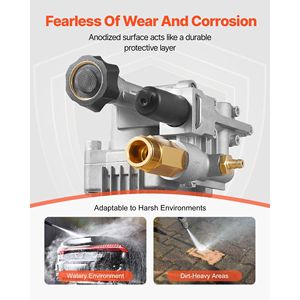 3/4\" Shaft Horizontal 3100 PSI 2.35 GPM High Pressure Cleaner <b>Pump</b> Replacement Power Washer <b>Siphon</b> Tu with Kit Hardware - Product Image 3