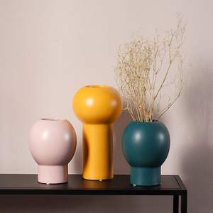 Jarrón Metálico de Lujo en Color Rosa Macaron, Amarillo y Verde Azulado, Diseño Creativo en Forma de Burbuja, Maceta Metálica Moderna para Escritorio, Estilo Nórdico, para Oficina y Hogar - Product Image 1