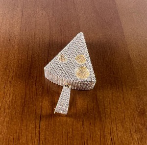 Collar con Colgante de Queso Iced Out, Totalmente Cubierto de Moissanita, Chapado en Oro, Joyería Hip Hop - Product Image 2