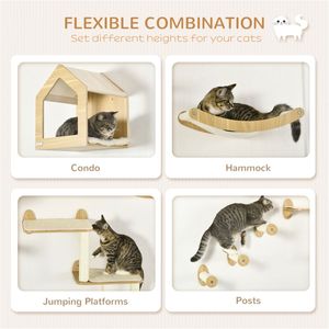 Set di Mensole Regolabili per Gatti, Torre per Gatti Robusta e Grande Cuccia per Gatti per Tirare e Scrattare - Product Image 2