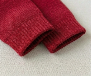 Chaussettes ras du cou pour femmes, couleur unie rouge, tricotées, respirantes, pour usage quotidien, longueur standard, automne - Product Image 5