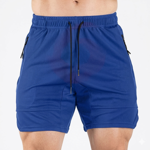 Logo personnalisé pour hommes Double couche de poches Sports athlétiques en nylon Logo personnalisé pour entraînement Shorts de gymnastique pour hommes - Product Image 1
