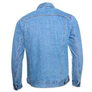 <b>Men's</b> Classic Denim <b>Jacket</b> Light Blue Washed Cotton Casual Turn-down Collar Single Breasted Regular Fit Spring Style - Product Image 4