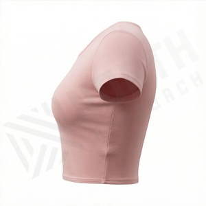 Camiseta Corta Ajustada para Mujer, 2025, Hecha de Algodón, Estilo Boutique, Ropa Deportiva, Moda Fitness, Tendencia en Ropa de Gimnasio - Product Image 3