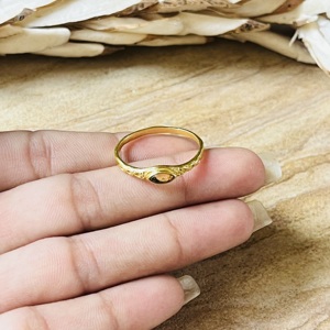 Latest Design <b>Citrine</b> <b>Ring</b> Dainty Floral Bands Boho Brass <b>Rings</b> Womens 18k Gold Plated Antique Pattern Jewelry Wholesale/OEM/ODM - Product Image 2