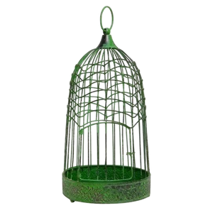 Cage à oiseaux ronde en fil de fer blanc, suspendable, avec motif décoratif pour usage intérieur - Product Image 3