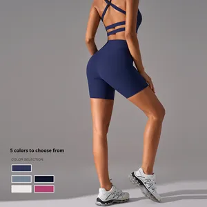 Conjuntos de Yoga para Adultos al por Mayor: Ropa Deportiva Ecológica de 2 Piezas para Niñas, con Cintura Cruzada y Efecto Levanta Glúteos, Diseño Liso - Product Image 4