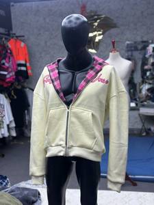 Nouveau sweat-shirt à capuche zippé unisexe décontracté en molleton 100 % coton, coupe oversize, manches ornées de strass, tricoté, écologique, style automne - Product Image 2