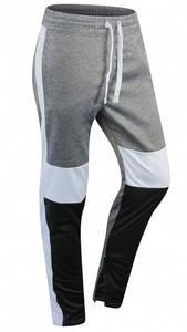 Ensemble de survêtement pour homme en coton 100% gris, noir et blanc avec blocs de couleur, sweat à capuche à manches longues avec cordon de serrage et poches latérales, style sportif - Product Image 3