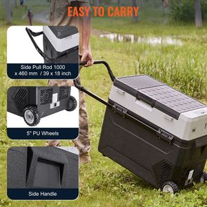 56 QT/53 L Dual Zone 12 Volt Car Refrigerator <b>Fridge</b> <b>Portable</b> 4 50 Fahrenheit Adjustable Range Freezer 220v - Product Image 6
