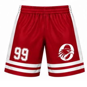 Pantalones Cortos de Hockey sobre Hielo Sublimados Rojos para Hombre, Uniforme Deportivo a Rayas de Poliéster, Ropa Ligera para Entrenamiento y Juego en Equipo - Product Image 1